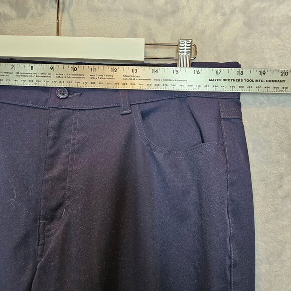 Pebble Beach Mens Navy Golf Pants W36 X L30 Polyester Flat Front Comfort Stretch - Picture 3 of 14